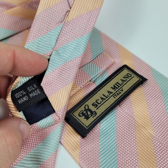 SCALA MILANO | 100% silk striped tie pastel - Picture 4 of 5
